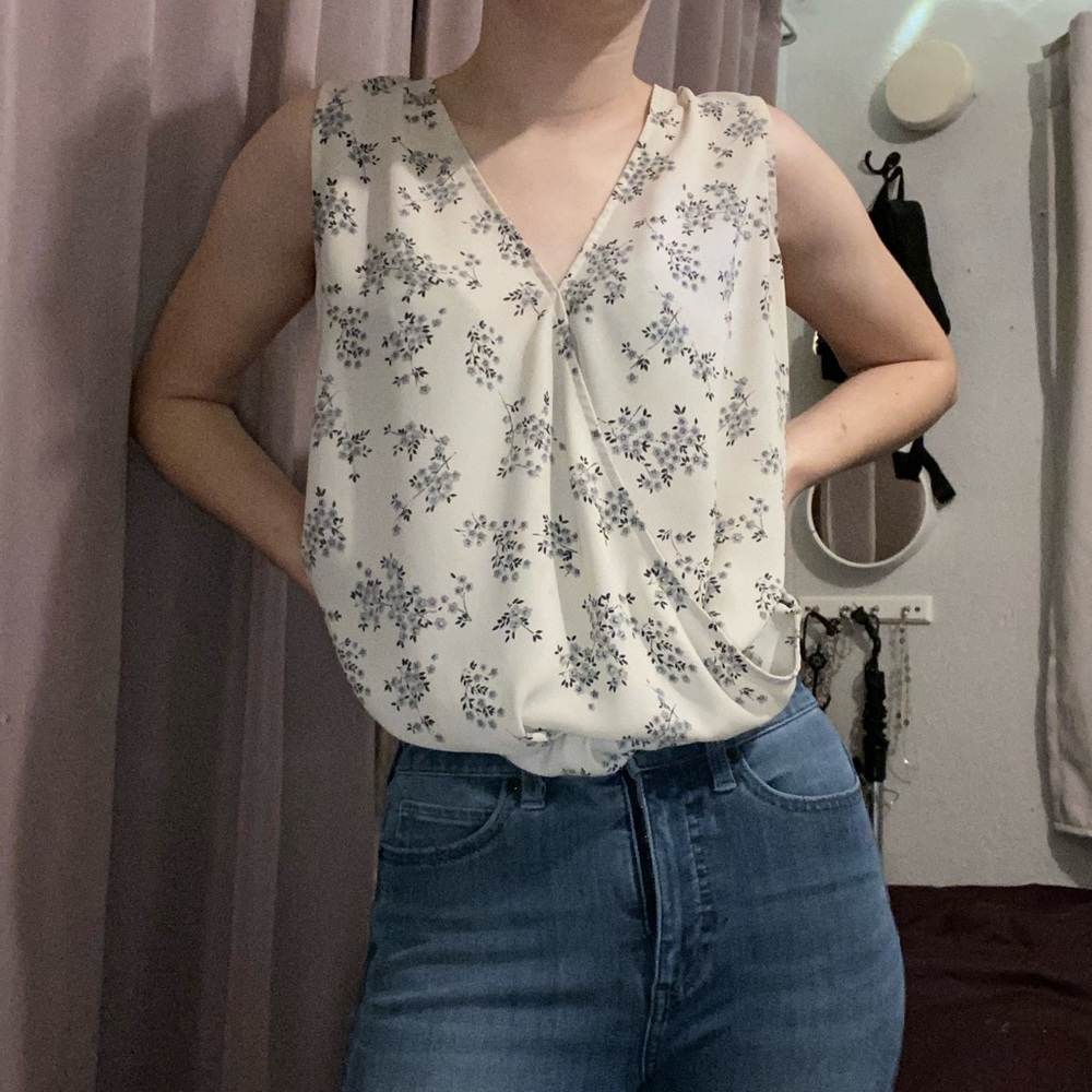 Cream Flower Blouse